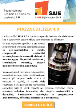 Scopri di più sull'articolo SAIE Bari, un’area speciale dedicata alle soluzioni innovative per l’Edilizia 4.0