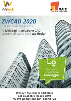 Scopri di più sull'articolo SAIE Bari 2019: scopri ZWCad 2020 e immagina, progetta, crea