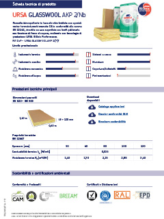 Scheda tecnica URSA GLASSWOOL AKP 2 Nb