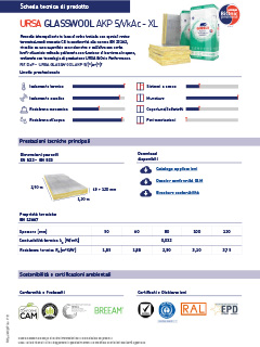 Scheda tecnica URSA GLASSWOOL AKP 5 VkAc XL