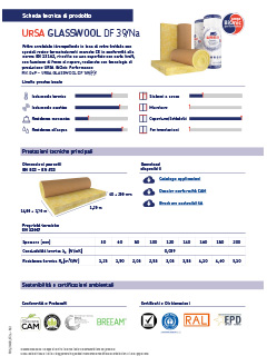 Scheda tecnica URSA GLASSWOOL DF 39 Na