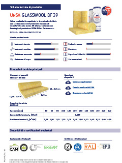 Scheda tecnica URSA GLASSWOOL DF 39