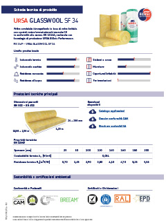 Scheda tecnica URSA GLASSWOOL SF 34